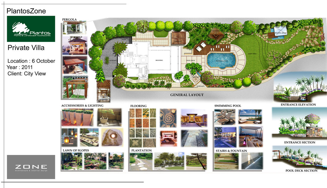 Villas Design Plantos Plants, Villa Landscape Design Plan